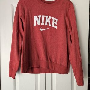 Nike Red Crewneck Sweatshirt with White Logo